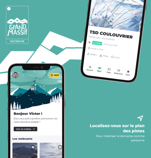 Découvrez le domaine skiable de Flaine avec l’application Grand Massif : plan des pistes interactif, ouvertures des remontées, webcams et météo en temps réel.